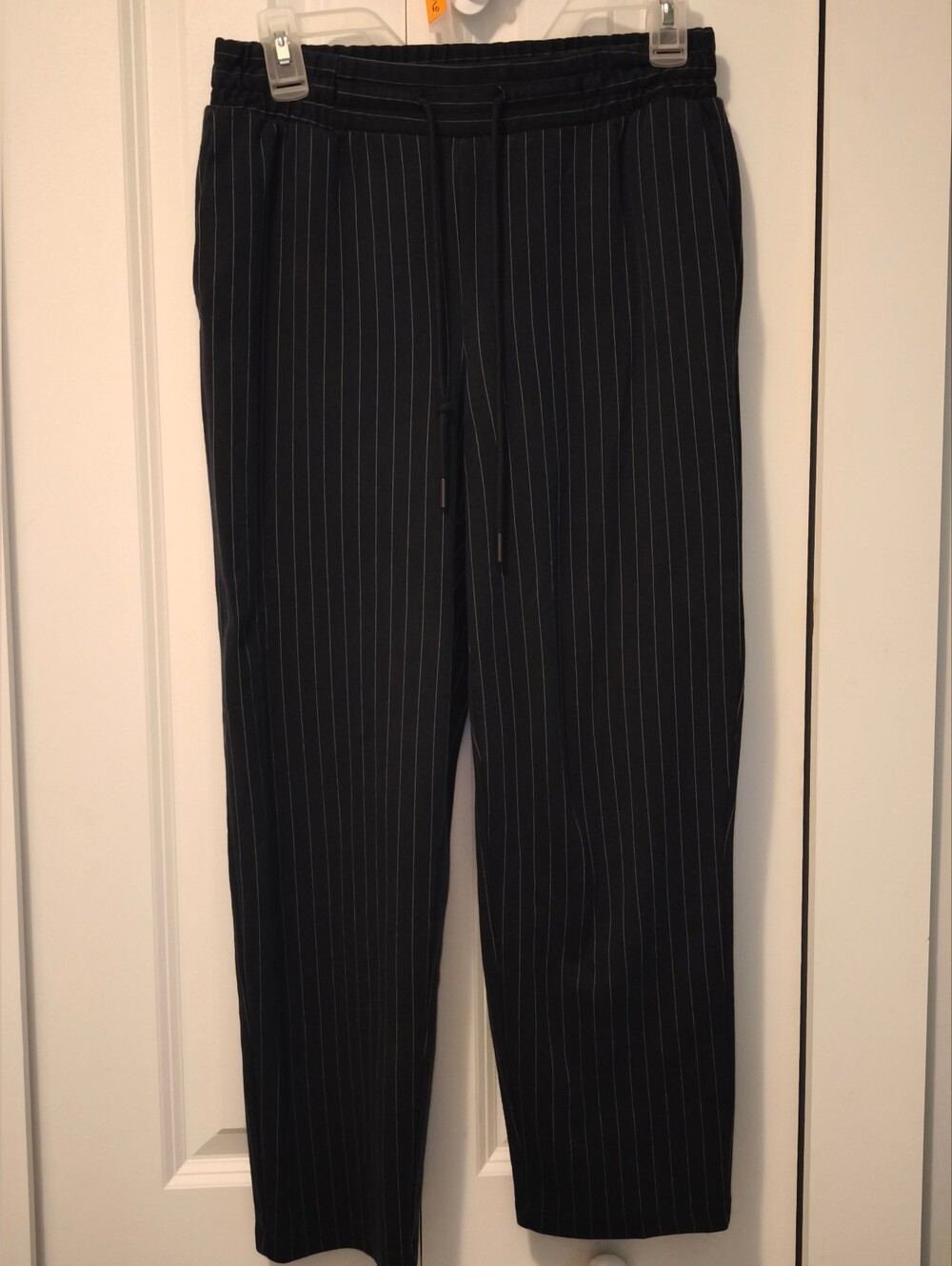 A New Day Dark Blue Pinstripe Cotton Drawstring Pants